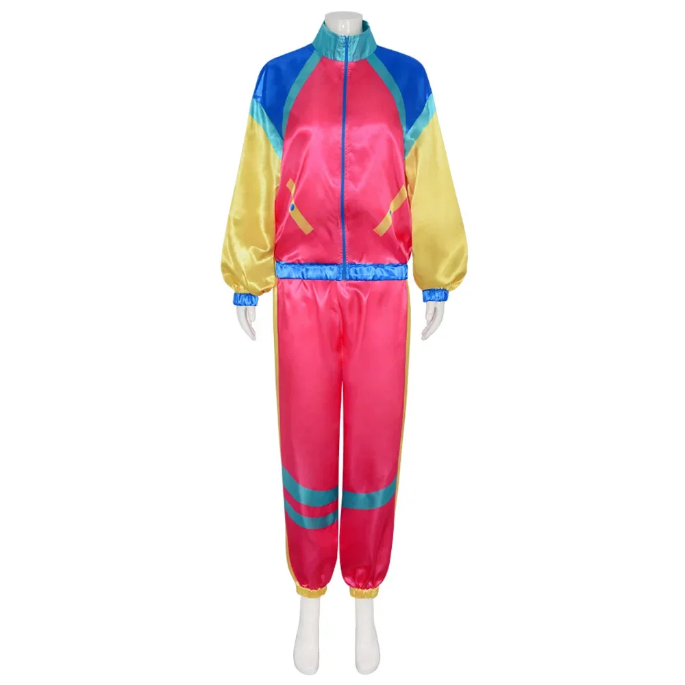 

1990s Disco Tracksuit 2pcs Jogging Wear Retro Style Carnival Theme Party Suit Live Cosplay Jacket and Pants Cosplay Costumes