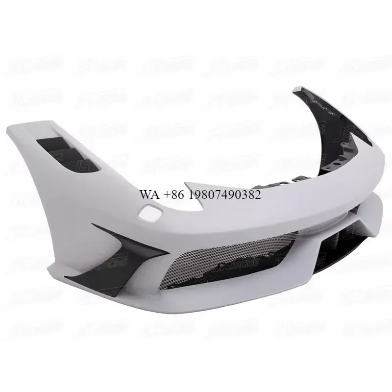 Wmwmnu for 458 Italia Spider 2011-2013 Half Carbon Fiber Front Bumper Body Kit Upgrade to D Style Auto Exterior