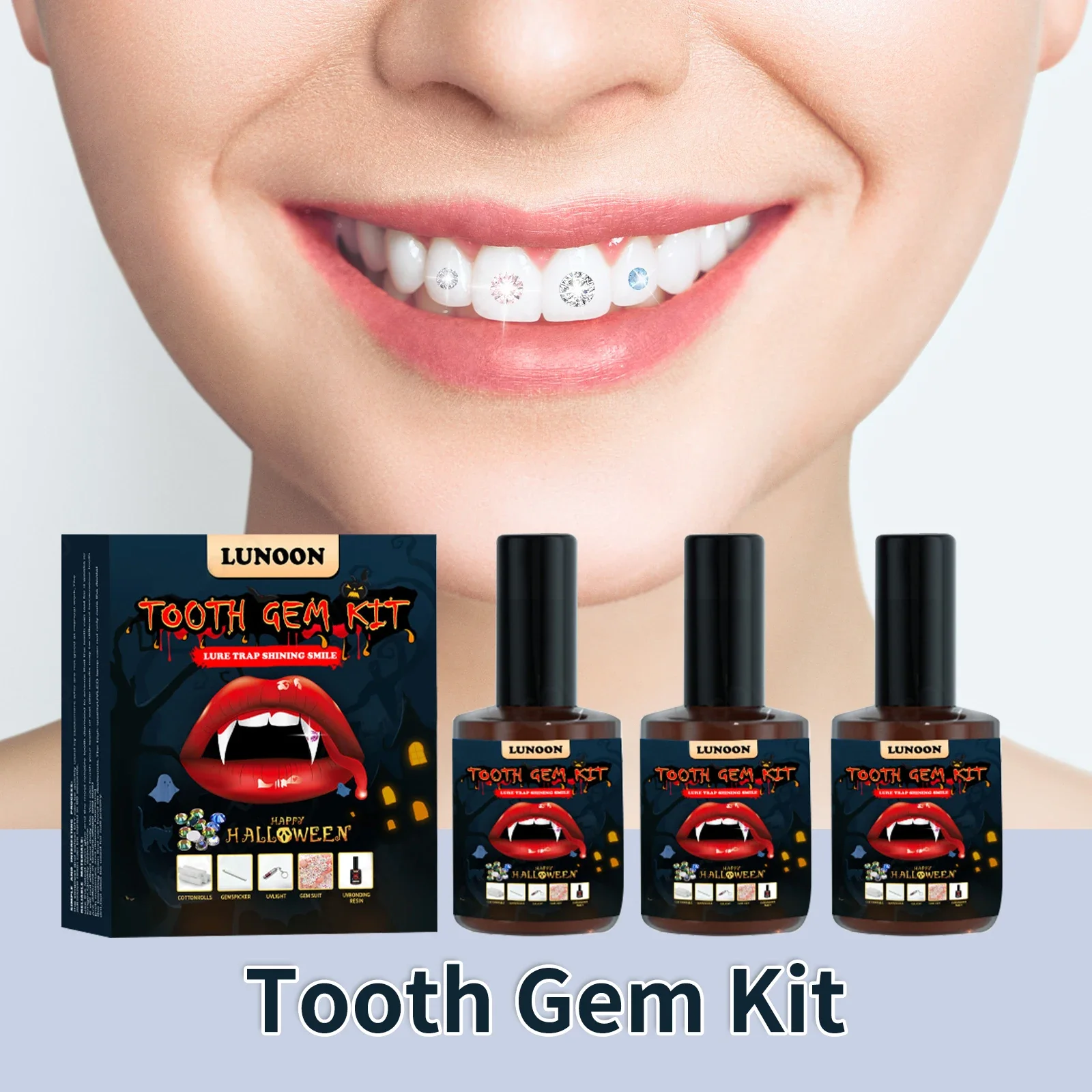 คริสตัลตกแต่งฟัน แฟชั่นเพชรประดับฟัน เครื่องประดับฟันรูปผีเสื้อระยิบระยับ