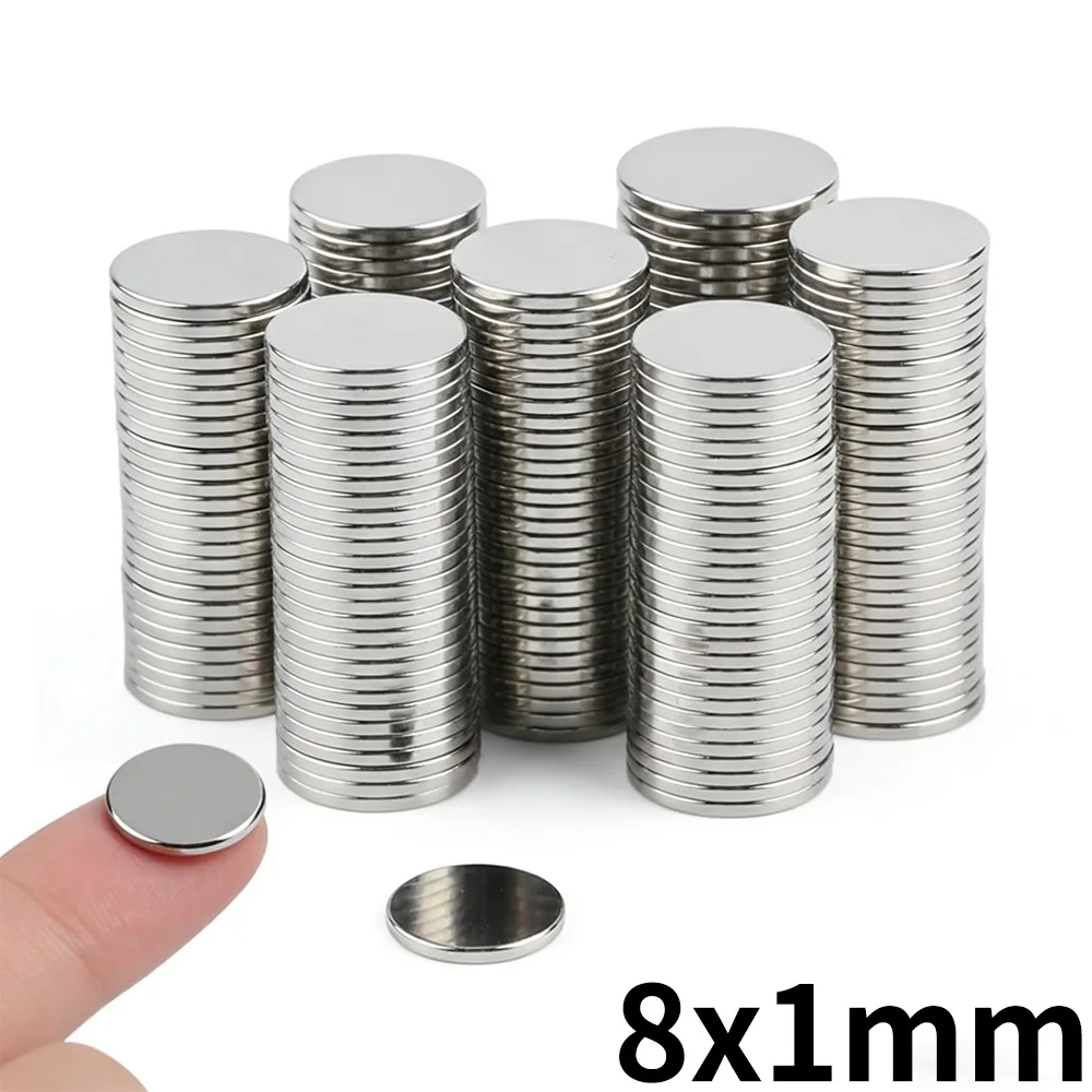 8x1mm Magnet Round Magnet Permanent Super Strong Magnetic Disc for Fridge DIY Building Scientific Craft Education Projects