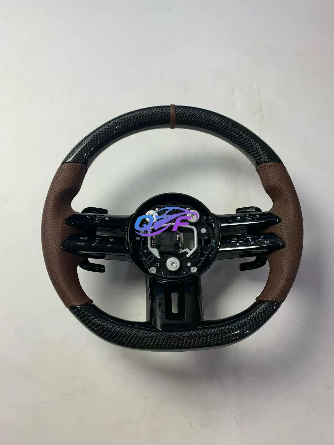 High End Forged Leather Wrapped Steering Wheel for and Comfort in Every for Mercedes Model Universal Car Steering Wheel