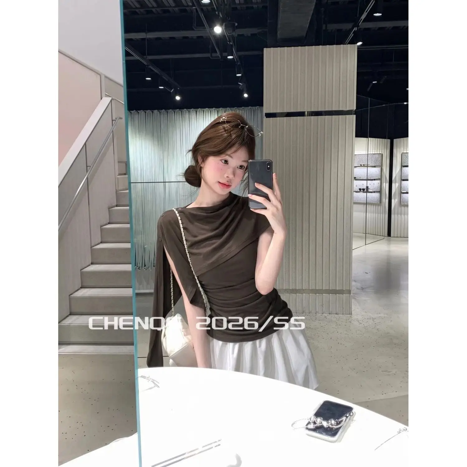 Elegant Fitted Vest Top Women's Fashion Set with Shawl Multiple Matching Styles Breathable Short Sleeve round Neck T-shirt