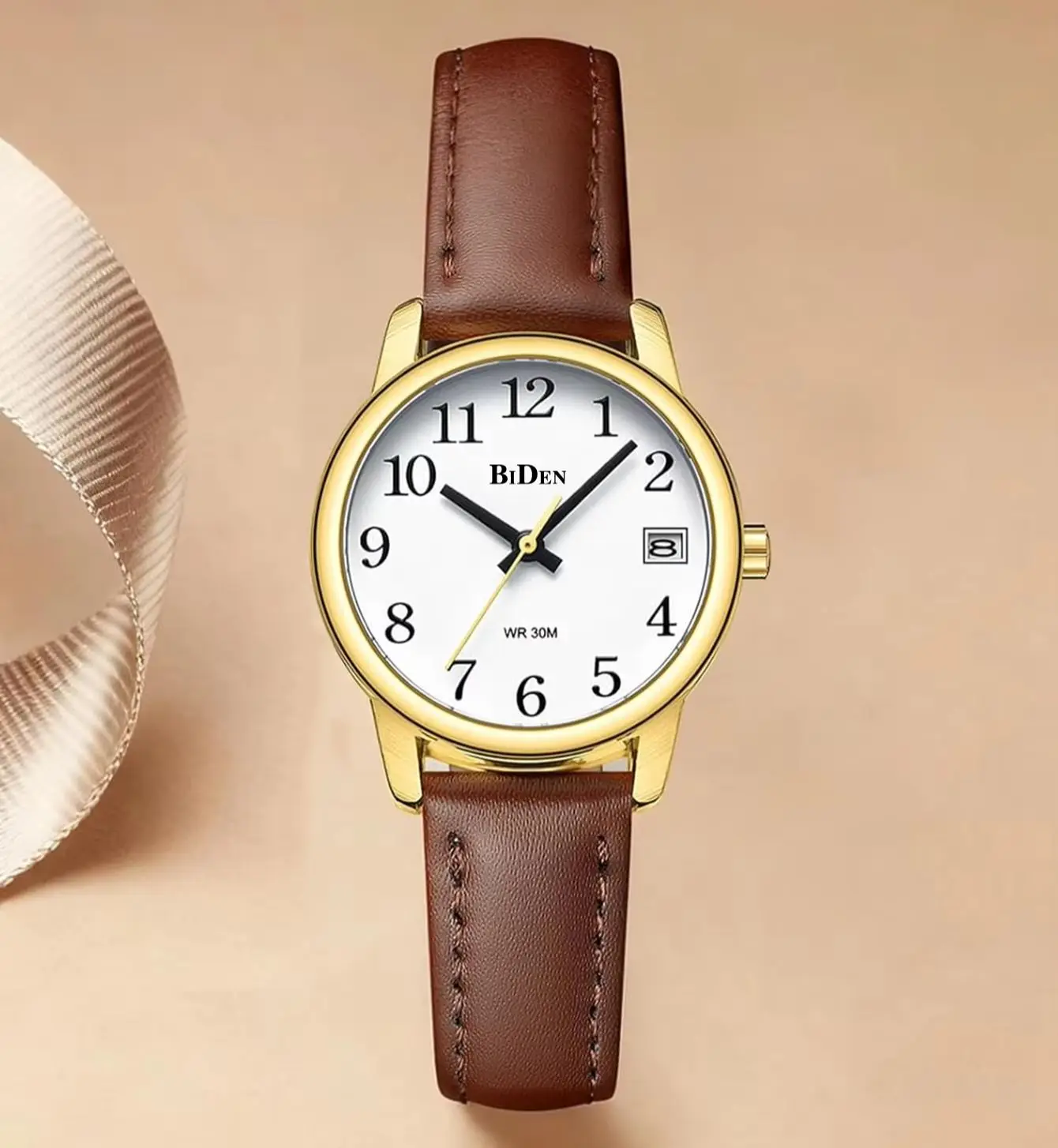 

BIDEN Women Watches Fashion Digital Dial Ladies Leather Band Quartz waterproof Watch Reloj Mujer Girls Clock Gift