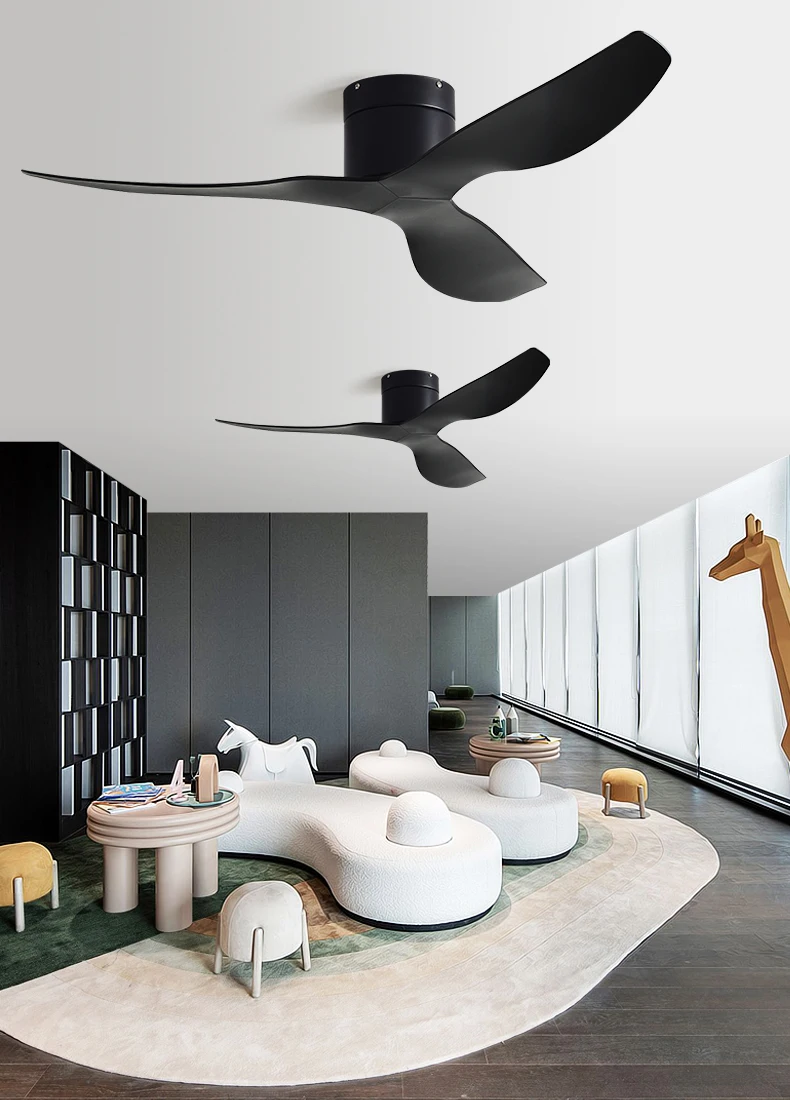 45/52 Inch Industrial Retro Ceiling Fan with LED Light and Remote Control, 6 Speed Silent Ceiling Fans No Light for Home & Offic