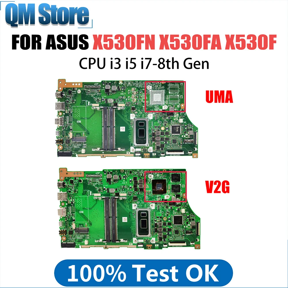 

Notebook Mainboard For ASUS X530F X530FN X530FA S530F S5300F U5300F K530 V530F F Laptop Motherboard with i3 i5 i7 8th Gen CPU