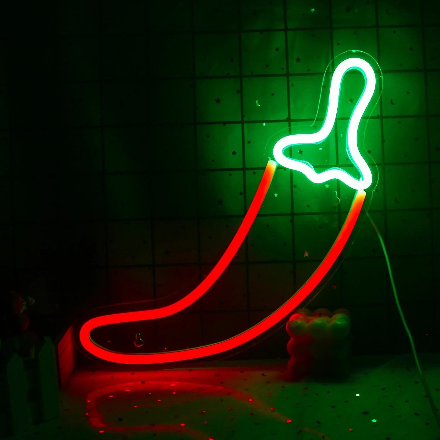 Neon Sign LED Light Chili Tomato Eggplant Carrot Acrylic Wall Bar Party Office Room Bedroom Kitchen Beautiful Decorate