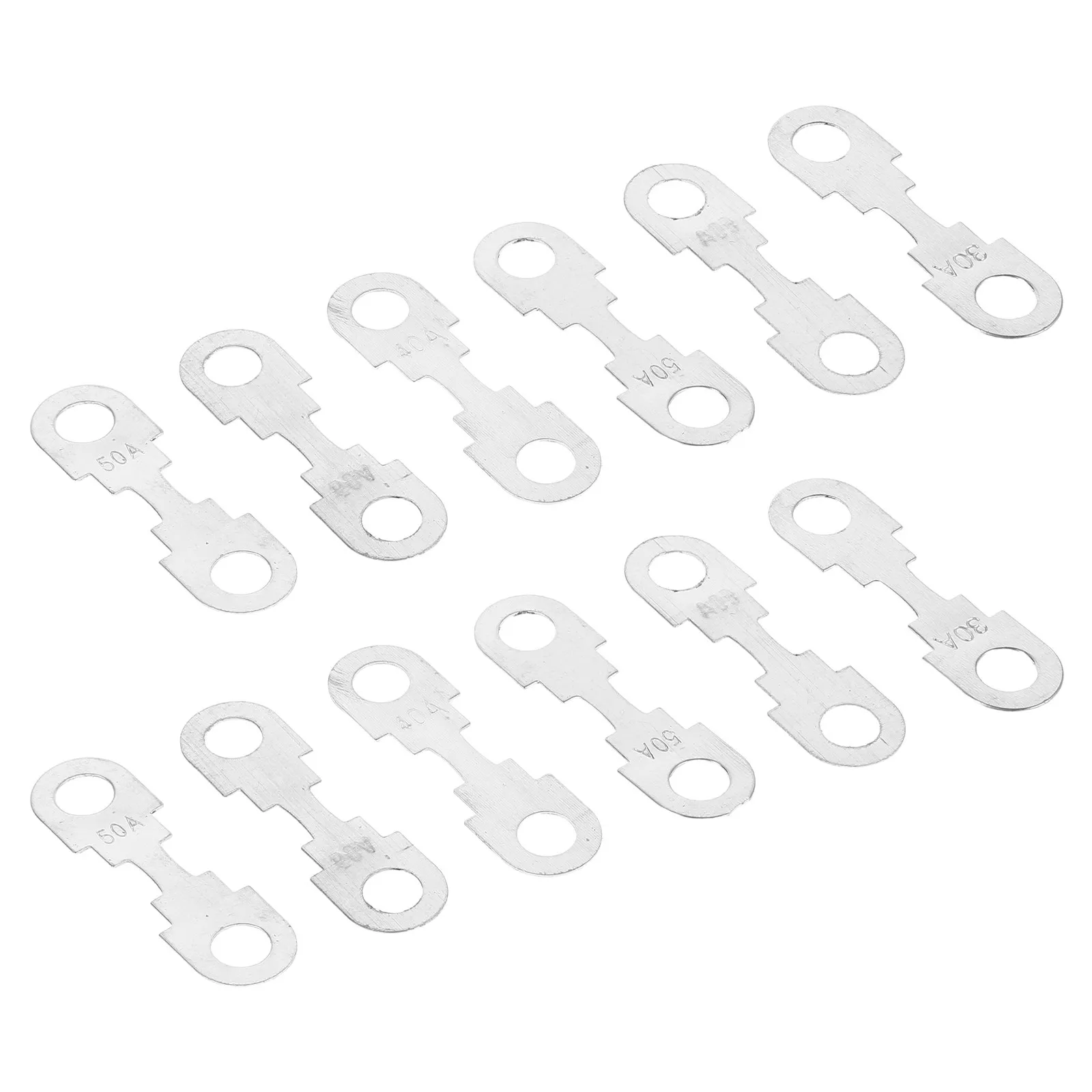 

30Pcs Car Fuse Sheets Flat Plate Metal Strips Universal Automotive Fuse Replacement Vehicle Circuit Protection 30A 40A 50A