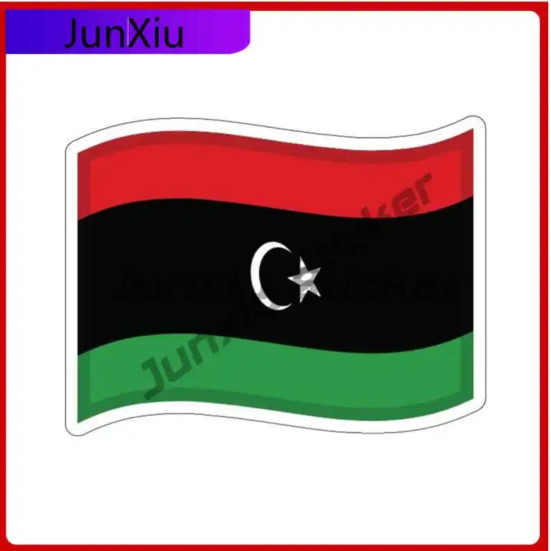 

Libya Drift Flag Sticker Libyan Flag Waterproof Scratch-proof Decoration Car Laptop Trolley Case Motorcycle Helmet Laptop Phone