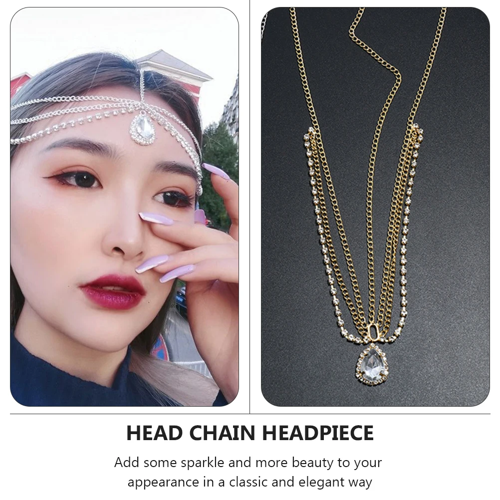 

4Pcs Women Head Chain Bridal Rhinestones Crystal Wedding Prom Hair Jewelry Headpiece Sparkling Elegant Accessory