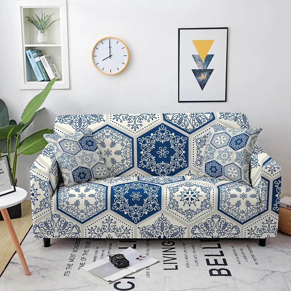 Mandala Sofa Slipcovers Elastic Sofa Cover for Living Room Couch Cover Stretch Sectional Corner Sofa Covers 1/2/3/4 Seaters