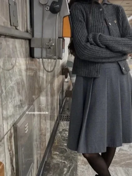 

Smoothmood2025 Осенний винтажный кардиган с золотой этикеткой, облегающий, вязаный, из смесовой шерсти, с завязками, для женщин