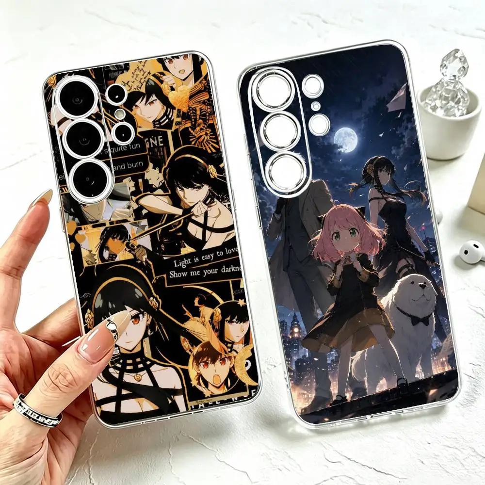 Anime S-Spy Family  Phone Case Transparent Silicone Soft For Samsung S25,S24,S21,S22,S23,S30,Ultra,S20,Plus,Fe