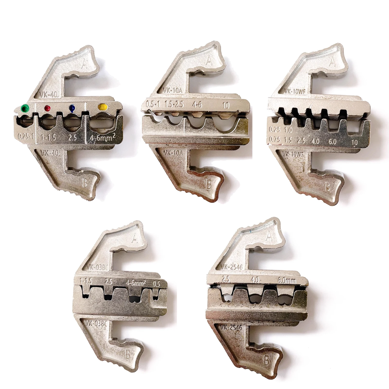 Kit de ferramentas de friso de substituição rápida com 5 matrizes intercambiáveis, crimpagem multifuncional do terminal do cabo do descascador do fio da catraca