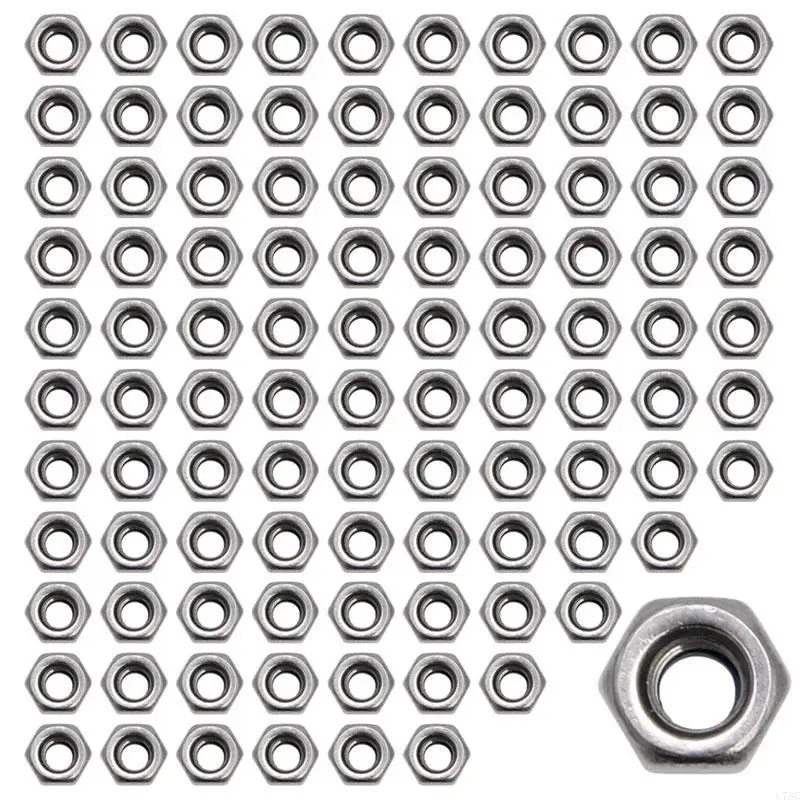 U75C 100 PCS/SET Aço inoxidável Fuendma aço Nylon porca inserção porcas travamento 3mm 3mm