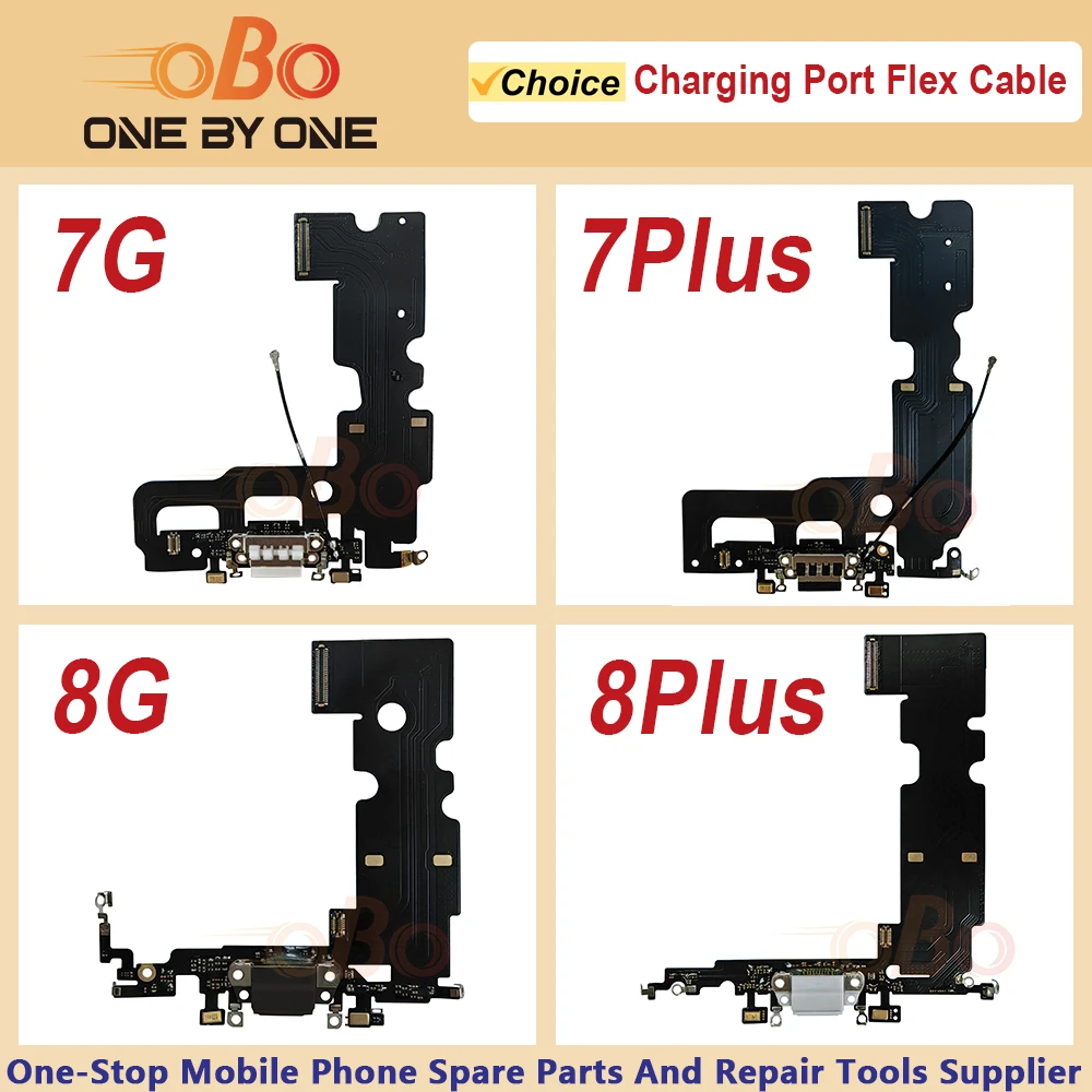 Charging Port Flex Cable for iPhone 7 8 Plus 7P 8P White Black USB Charger Dock Connector with Microphone Repair Parts (1PC)