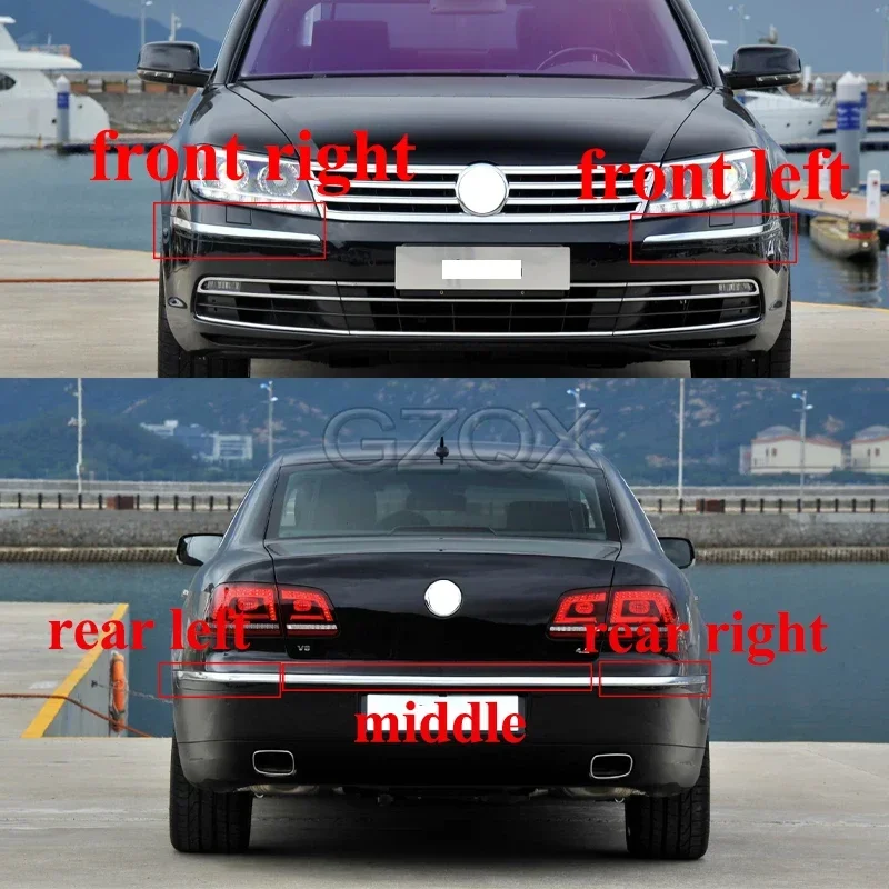 CAPQX Chrome Front Bumper Bright Strip For VW Phaeton 2011-2015 Rear Bumper Bright Strip Bumper Decorative Strip