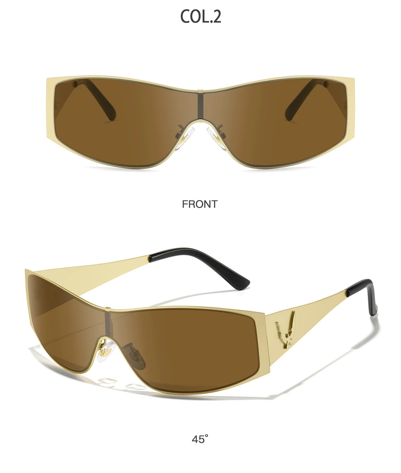 Modische Übergroße Metall-Sonnenbrille mit UV400-Schutz für Männer und Frauen im Vintage-Stil für Wandern und Radfahren – Detail 5