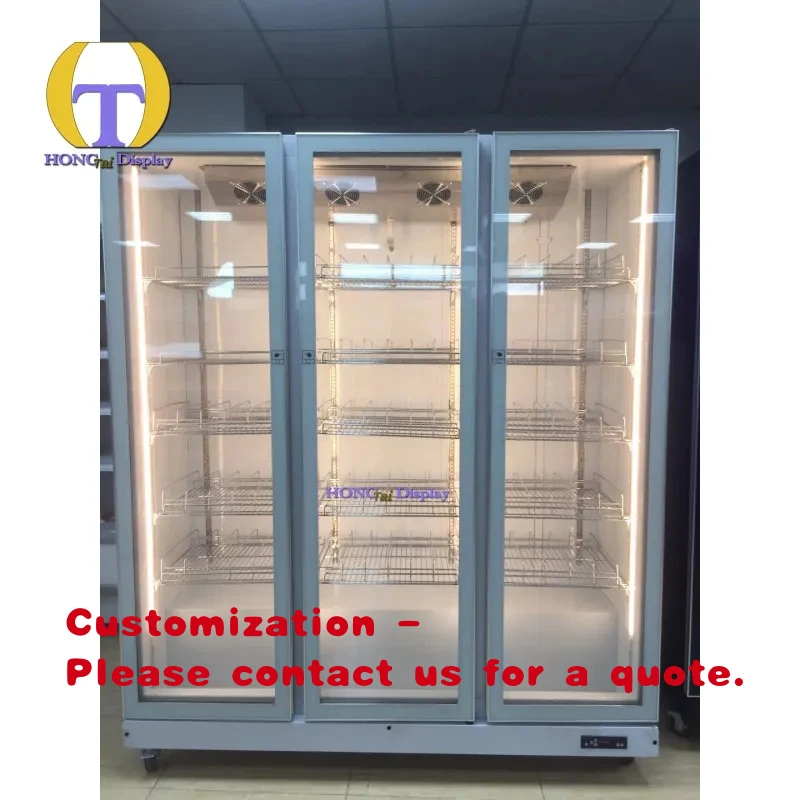 

Индивидуальный белый коммерческий холодильный шкаф-витрина большой вместимости со светодиодной подсветкой и стеклянной дверцей