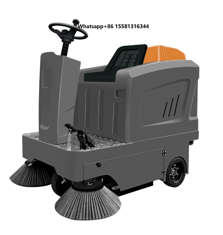 2024 New Industrial Floor Clean Sweeper Road Cleaning Machine Battery Electric Ride on Floor Sweeper