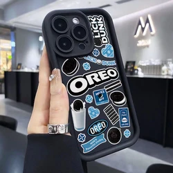 Sandwich Cookies O-Oreoes Tags Phone Case for iPhone 16 15 14 Plus 13 12 11 iPhone16 iPhone13 Pro Max X Xs XR 8 7 Soft TPU Cover