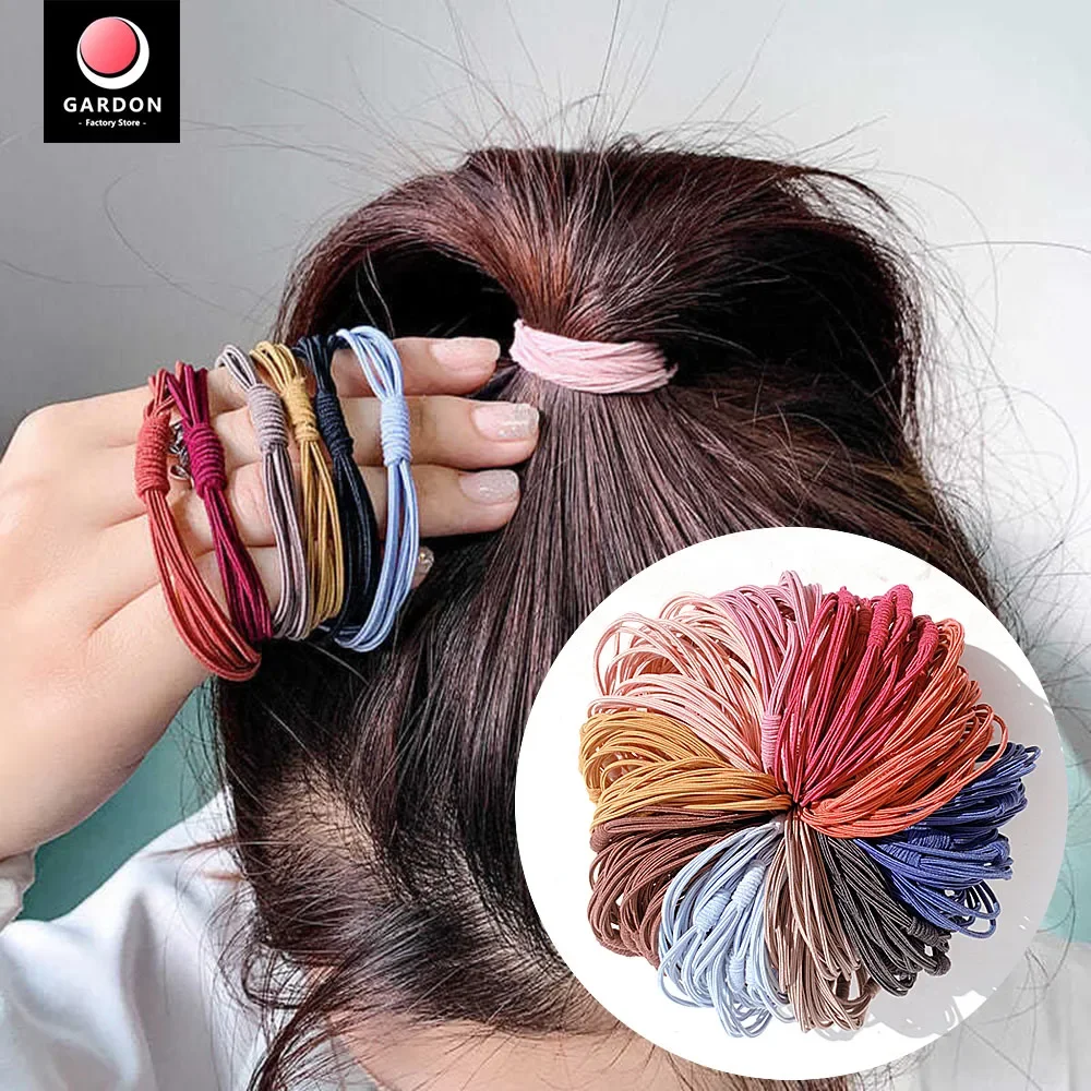 

10Pcs/Set Women's Solid Color Elastic Hair Rope Rubber Band Headband Ponytail Fixer Hair Girl Hair Accessories Tools Wholesale