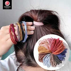 Corda elástica de cabelo de cor sólida para mulheres, elástico, Headband, Ponytail Fixer, Girl Hair Accessories, Ferramentas, Atacado, 10pcs por conjunto