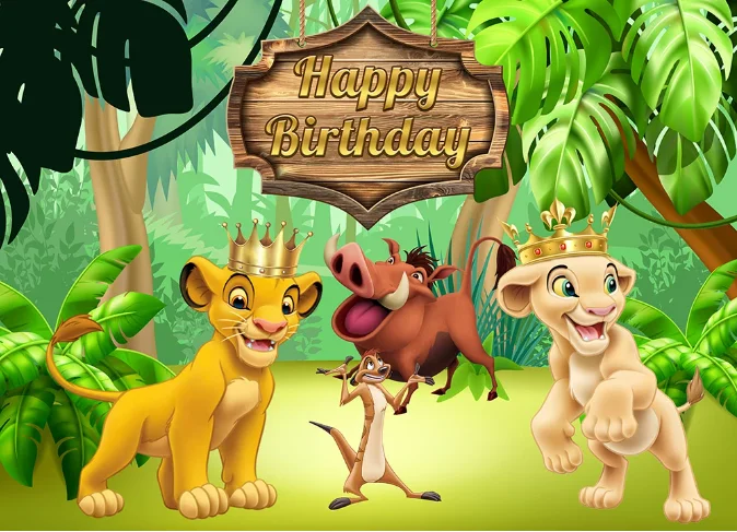 Disney Lion King Photography Background Boy Birthday Photo Backdrop Jungle Forest Custom Decor Banner Photo Booth Backdrop