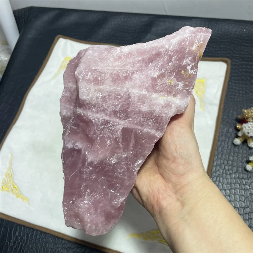 Large Natural Pink Rose Quartz Rough Raw Crystal Stone Rock Mineral Specimen Healing Reiki Home Decoration