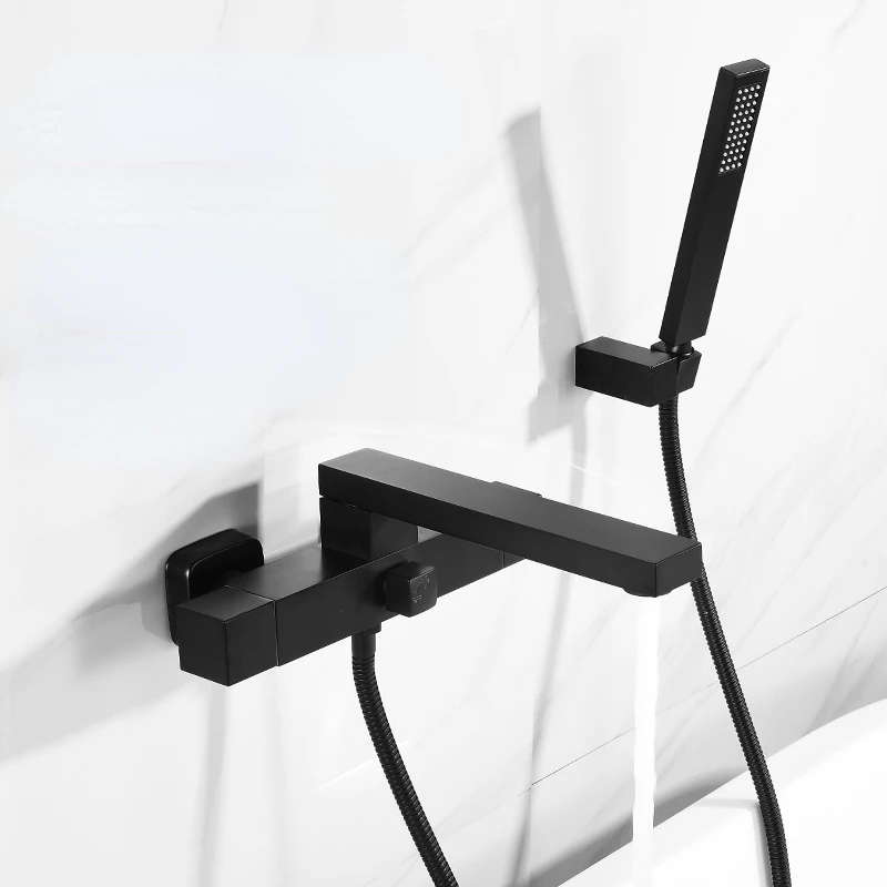 Torneira de Banheira Dourada Estendida para Banheiro Torneira de Mistura Água Quente e Fria Chuveiro em Cascata Banho Simples