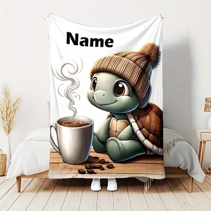 1 piece of customizable firefighter and dog themed flannel blanket, with a personalized name and a four season universal