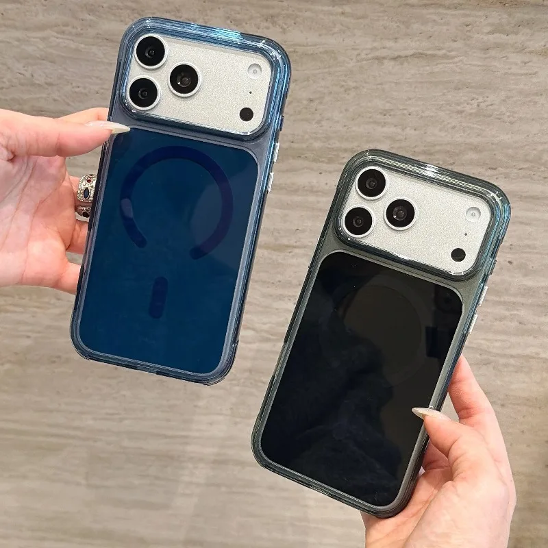 

Luxury Solid Color For Magsafe Acrylic Hard Phone Case for iPhone 17 16 15 14 Pro Max Magnetic Wireless Charge Shockproof Cover