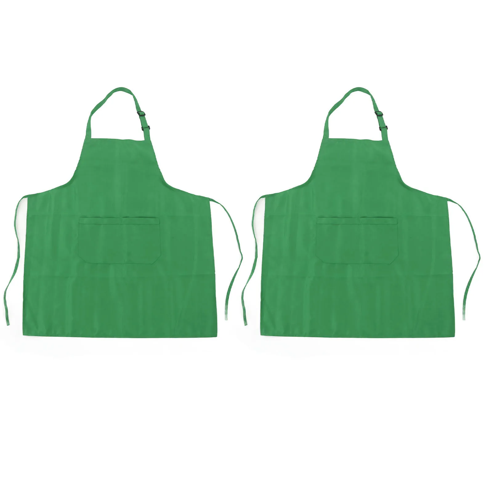 

2Pcs Cooking Aprons Waterproof Adjustable Neck Strap Breathable Soft Kitchen Bib Apron With Pocket For Barbecue Baking