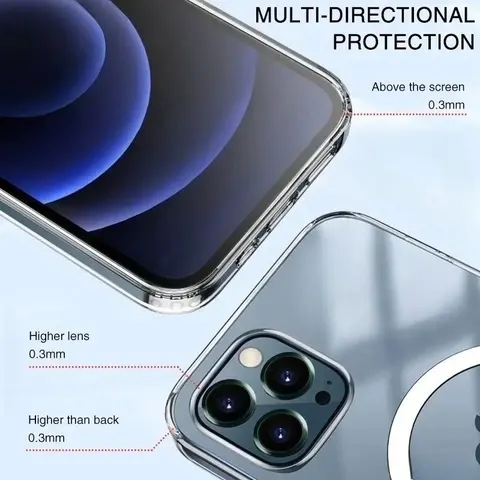 Transparent Case For iPhone 16 15 11 12 13 14 Pro Max Soft TPU Silicone For iPhone XS Max 8 Plus Back Cover Magnetic Clear Case