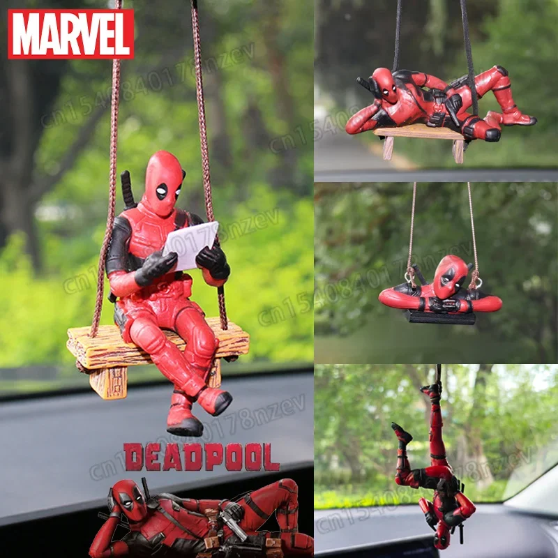 Disney Deadpool Figurine Cartoon Cute Anime Action Figure Deadpool Car Accessories Pendant for Men Swing Deadpooles Decoration