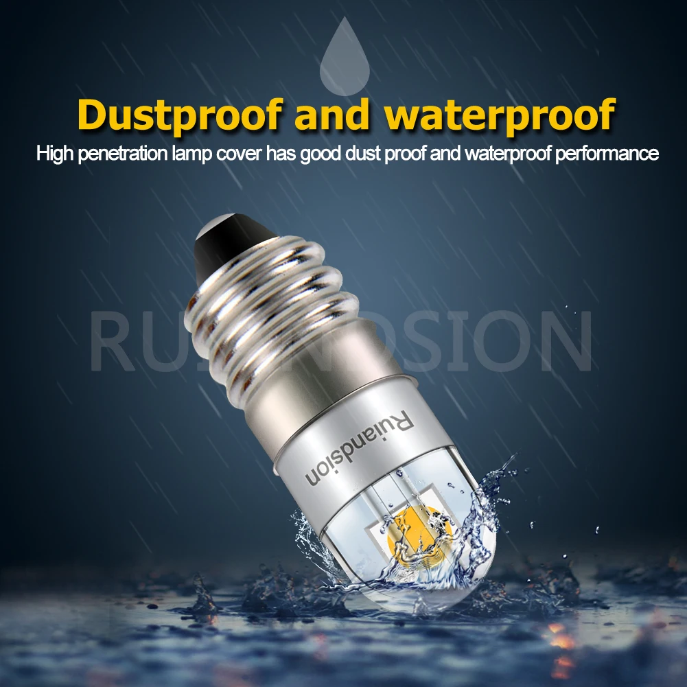 RUIANDSION E10 LED Bulb 3V 4.5V 6V 9V 12V 24V 110V 220V Instrument Indicator Old Fashioned Flashlight Decorative Home Camp Bulb