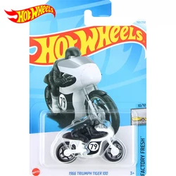 24 J Original Hot Wheels Car Motorcycle 1966 Triumph Tiger 100 Toy for Boy 1/64 Diecast Motorbike Collection Model Birthday Gift