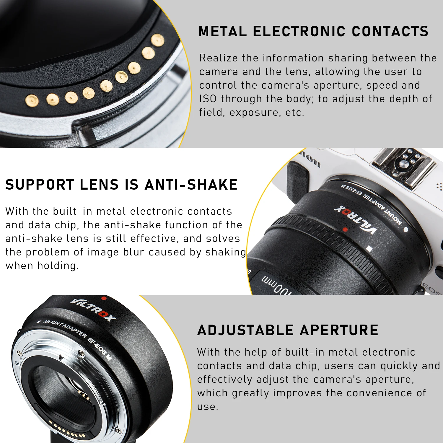 Viltrox EF-EOS M Elektronische AF Autofokus Objektiv Mount Adapter für Canon EF-EF-S Objektiv zu Canon EOS-M EF-M Montieren M1 m2 M6 M10 M100