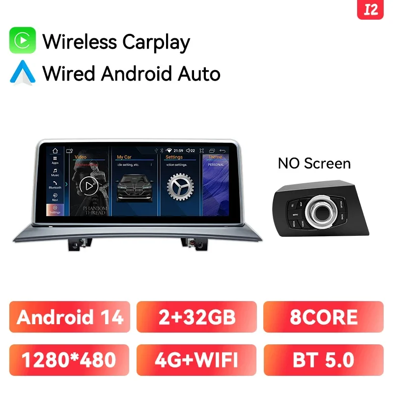 Xonrich Draadloze Carplay Android 14 Auto Autoradio Voor Bmw X3 E83 2005-2008 Navigatie Gps 10.25 "Auto Intelligent Systeem 4G Wifi