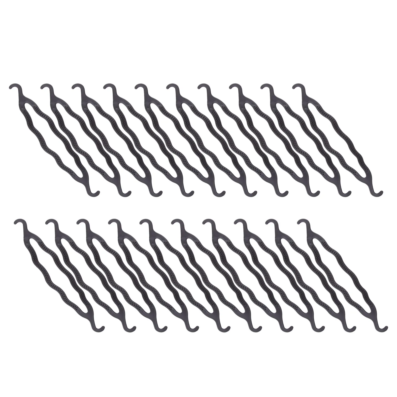 

20Pcs Black Plastic Hair Dual Hook Bun Styler for Women Girls Chignon Styling Secure