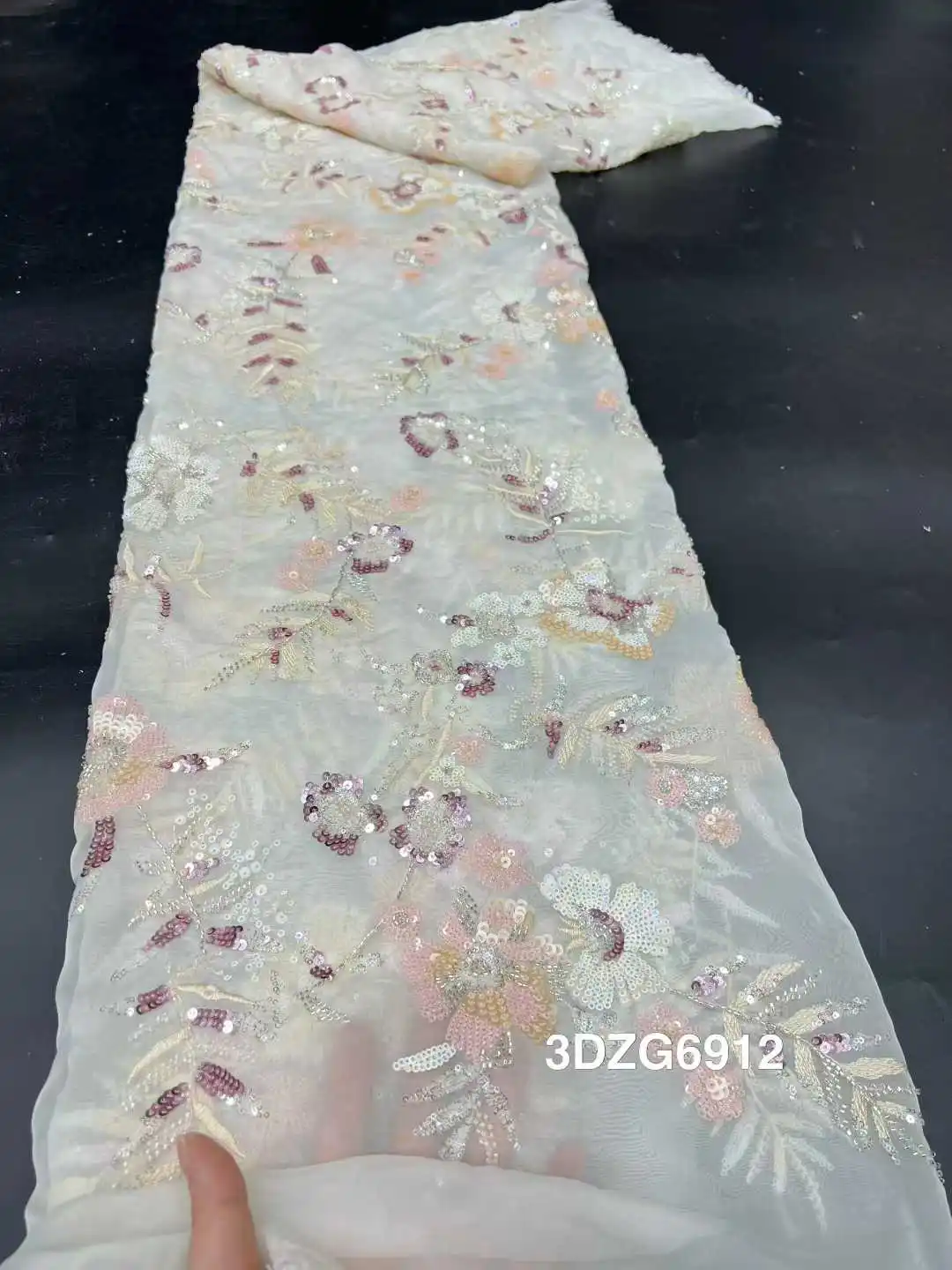 

Африканское кружево 2026: Фиолетовая ткань с бисером, французский тюль, сетка, пайетки, вышивка, 5 ярдов, для свадеб и вечерних платьев