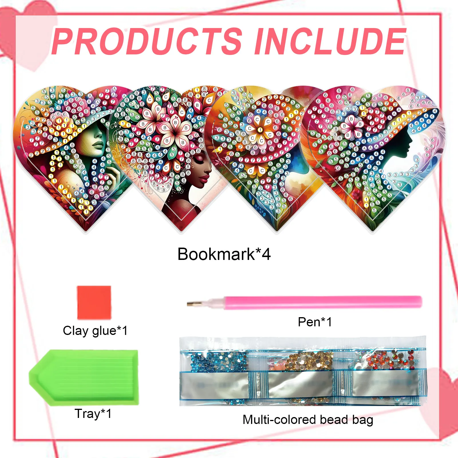 4PCS Diamond Painting Heart Sh - đánh giá và giá Art Craft Kit