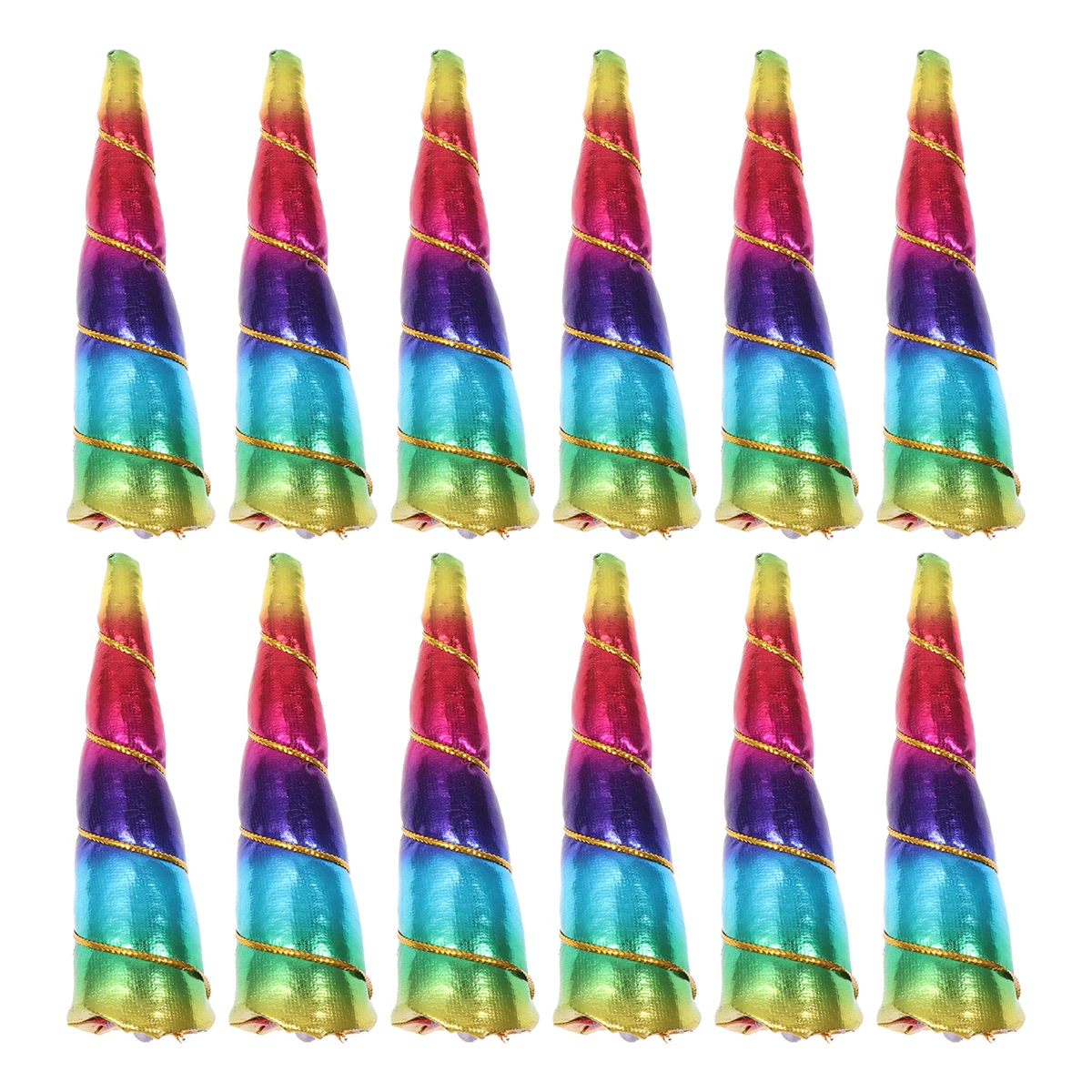 

12 Pcs Girls Hair Bow Accessories Unicorn Headdress Colrful Band Spiral Rainbow Child
