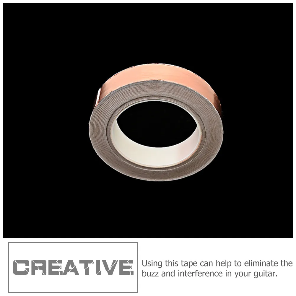 

1 рулон проводящей медной фольгированной ленты для экранирования гитарных звукоснимателей, снижения помех ЭМП, для самостоятельной сборки бас-гитар, компьютерных мониторов, аудиооборудования