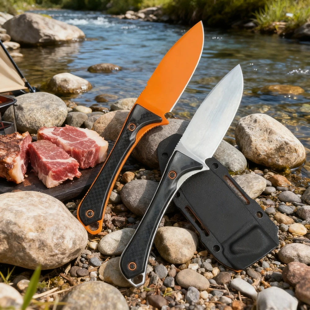 2025 EDC سكين مستقيم D2 شفرة ألياف النايلون مقبض في الهواء الطلق بقاء السكاكين التكتيكية الدفاع عن النفس السكاكين شفرة مثبتة سكين