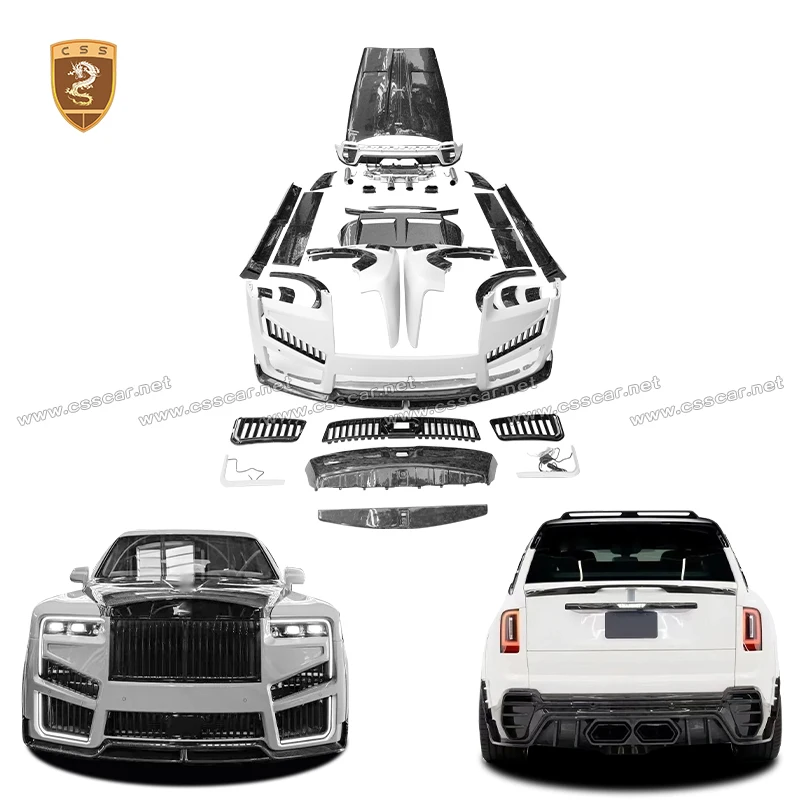 Forged Dry Carbon Front Engine Bonnet For New Cullinan MSY Style Wheel Fender Flare Roof Wing Spolier Car Rear Bumper Assembly
