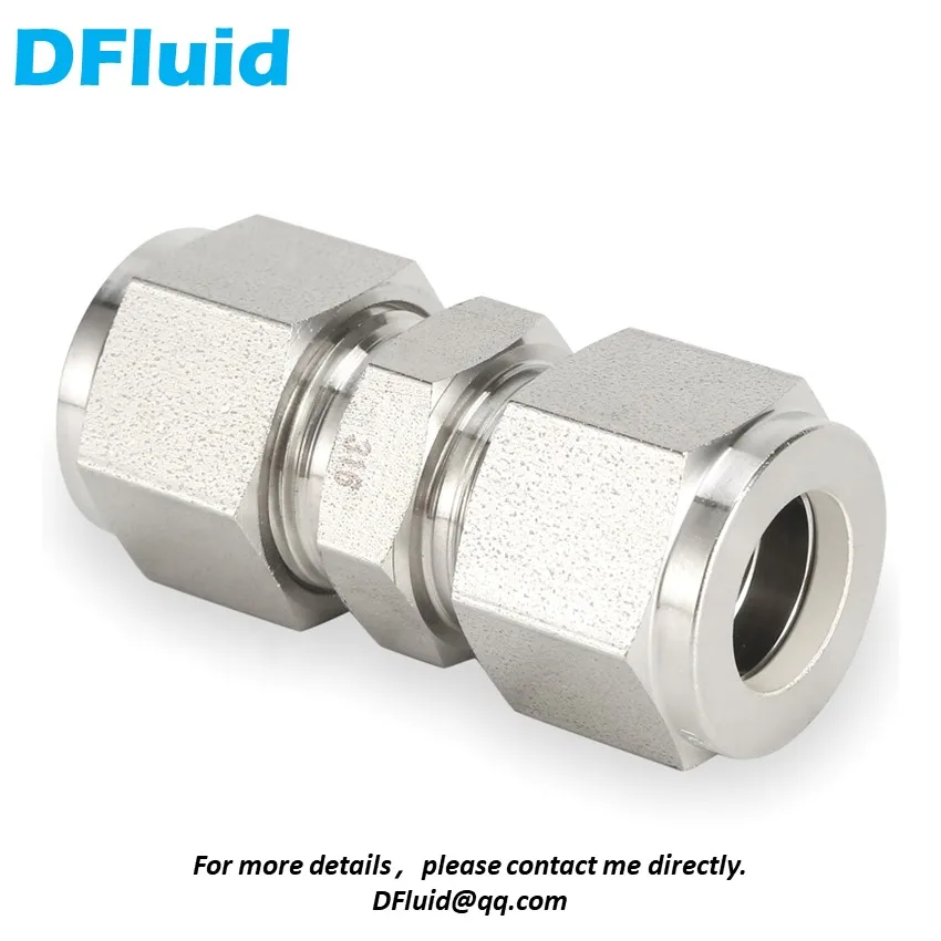 316 الفولاذ المقاوم للصدأ مستقيم الاتحاد مزدوج الطويق ضغط موصل 1/8 1/4 3/8 1/2 6 8 مللي متر وصلة أنابيب الغاز استبدال Swagelok