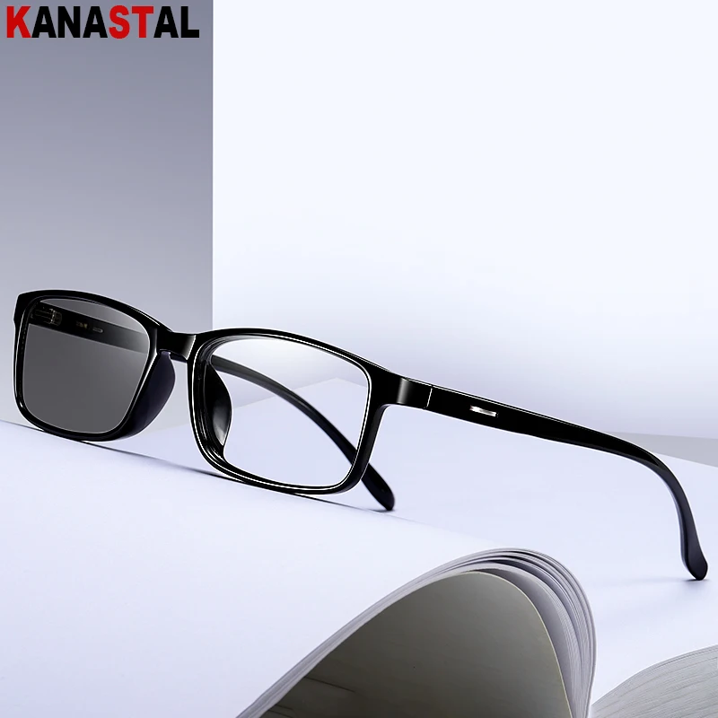 Women Photochromic Glasses Anti Blue Light Lenses Eyewear Men Blue Light Filter Computer Glasses TR90 Rectangle Eyeglasses Frame