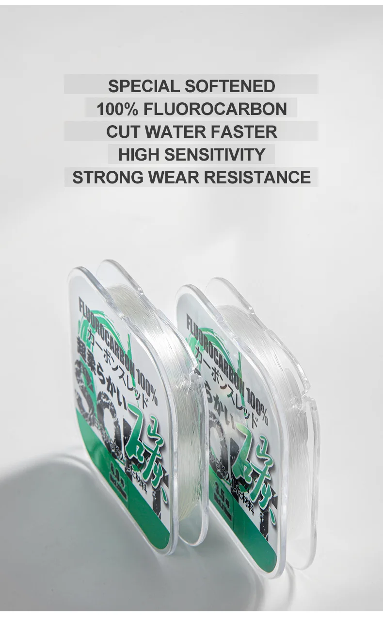 ZUKIBO 50M 100% Fluor Angelschnur Japanischen Monofilament Angelschnur Erweichen Carbon Faser Linie 2-18LB Unsichtbare pesca – Detail 2