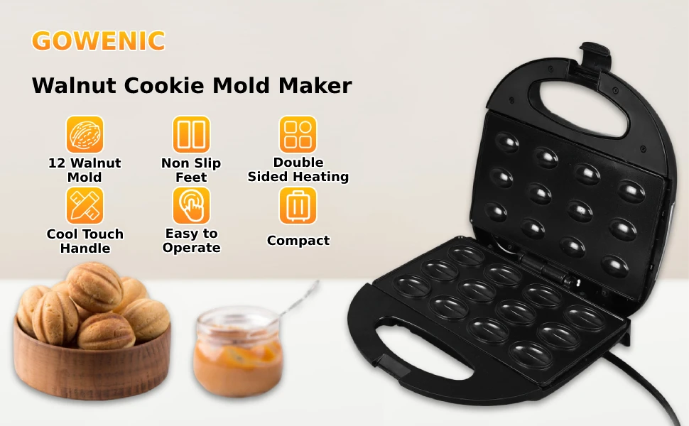 مقلاة صغيرة لآلة الجوز الكهربائية المنزلية، صانع إفطار الكيك، شواية مطبخ ساندويتش