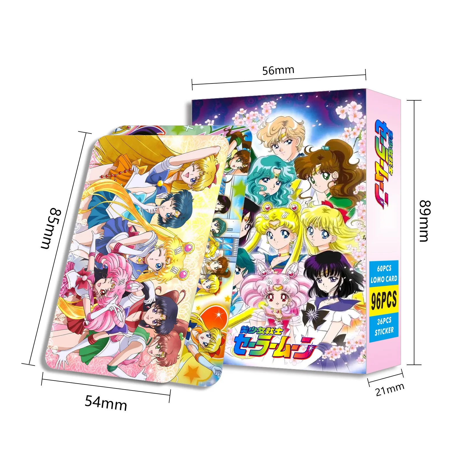 Seemann Mond Lomo Karten japanische Anime 1Pack/96 stücke Kartenspiele mit Aufklebern Postkarte Box Nachricht Foto Geschenk Spielzeug Fan Sammlung